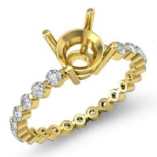 Round Diamond Engagement Ring Prong Set 18k Gold Yellow Semi Mount (0.7Ct. tw.)
