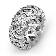 Heart Design Womens Eternity Ring Round Diamond Wedding Band Platinum 950  (2Ct. tw.)