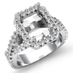 64Ct Diamond Engagement Ring Halo Setting 14k White Gold Radiant Shape Semi Mount - javda.com 