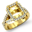 1Ct Diamond Engagement Ring Halo Setting 14k Yellow Gold Radiant Shape Semi Mount - javda.com 