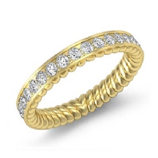 Women's Anitque Round Diamond Eternity Wedding Band Ring 14k Gold Yellow  (0.6Ct. tw.)