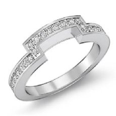 Half Wedding Women's Band 14k White Gold Matching Set Round Diamond Ring 0.40Ct
