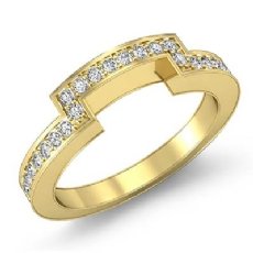 Half Wedding Women's Band 14k Gold Yellow Matching Set Round Diamond Ring  (0.4Ct. tw.)
