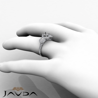 3 Stone Diamond Engagement Round Semi Mount Setting Ring 18k Gold White 1Ct