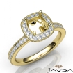 Halo Pave Setting Diamond Engagement Round Semi Mount Ring 14k Yellow Gold 0.5Ct - javda.com 