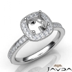 Halo Pave Setting Diamond Engagement Round Semi Mount Ring Platinum 950 0.5Ct - javda.com 