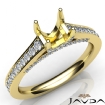 Diamond Engagement Round Cut Semi Mount Pave Setting Ring 14k Yellow Gold 0.75Ct - javda.com 