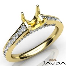 Diamond Engagement Round Cut Semi Mount Pave Setting Ring 14k Gold Yellow  (0.75Ct. tw.)