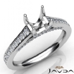 Diamond Engagement Round Cut Semi Mount Pave Setting Ring 14K White Gold 0.75Ct