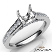 Diamond Engagement Round Cut Semi Mount Pave Setting Ring Platinum 950 0.75Ct - javda.com 