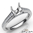 Diamond Engagement Round Cut Semi Mount Pave Setting Ring 14k White Gold 0.75Ct - javda.com 