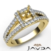 Diamond Engagement Princess Semi Mount 18k Yellow Gold Halo Prong Setting Ring 0.75Ct - javda.com 