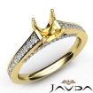 Diamond Engagement Oval Cut Semi Mount Pave Setting Ring 18k Yellow Gold 0.75Ct - javda.com 