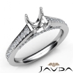 Diamond Engagement Oval Cut Semi Mount Pave Setting Ring 14k White Gold 0.75Ct - javda.com 