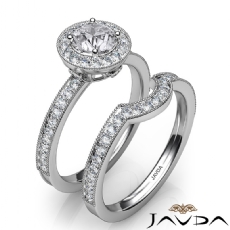 Halo Pave Milgrain Bridal diamond Ring 14k Gold White