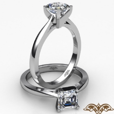 Tapered 4 Prong Solitaire diamond  18k Gold White