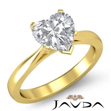 Tapered 4 Prong Solitaire diamond Ring 18k Gold Yellow
