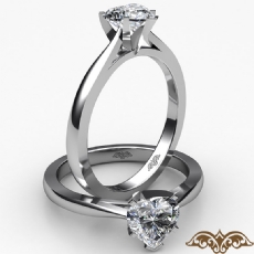 Tapered 4 Prong Solitaire diamond  14k Gold White