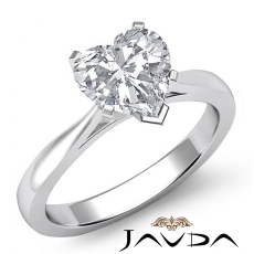Tapered 4 Prong Solitaire diamond Ring 14k Gold White