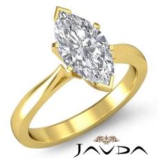 Tapered 4 Prong Solitaire diamond Ring 14k Gold Yellow
