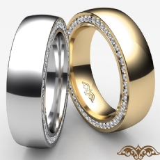 Duel Sided Diamond Eternity Men's Wedding Band in 14k Gold Yellow  T.W. (1.1Ct. tw.)