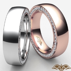 Duel Sided Diamond Eternity Men's Wedding Band in 14k Rose Gold  T.W. (1.1Ct. tw.)
