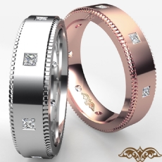 Princess Bezel Set Diamond Eternity Men's Wedding Band 14k Rose Gold  (0.4Ct. tw.)