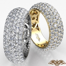 14k Gold Yellow Women Wedding Eternity Ring Round Diamond Engagement Band  (3.95Ct. tw.)