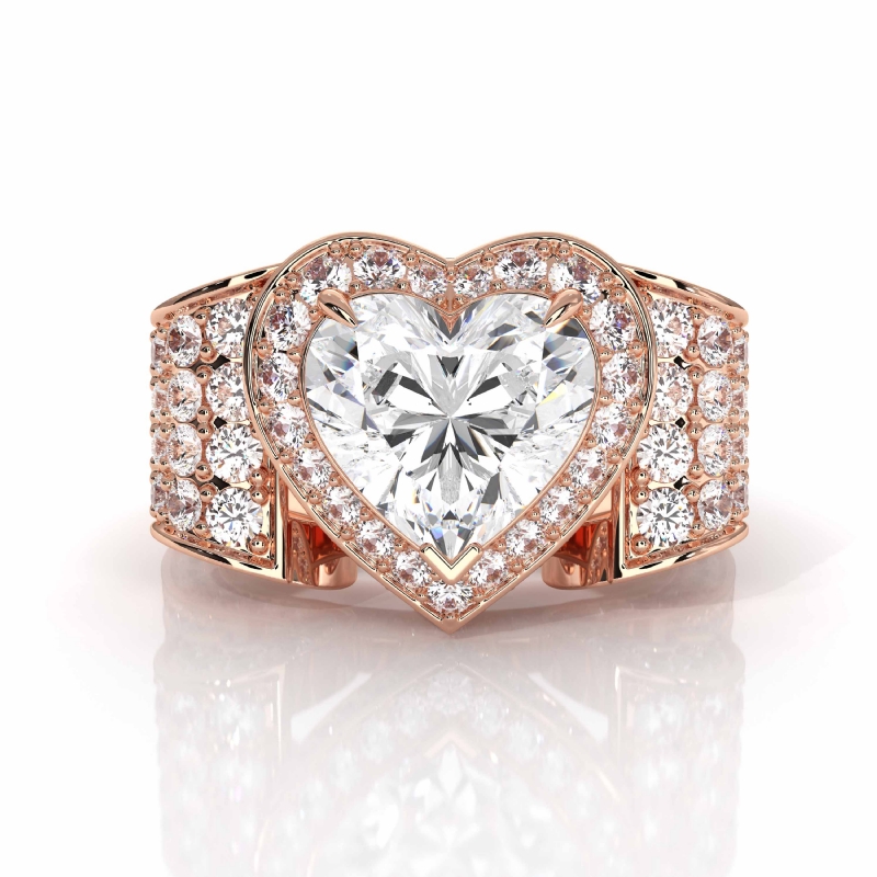 Circa Halo Pave Set Vintage diamond Ring 14k Rose Gold