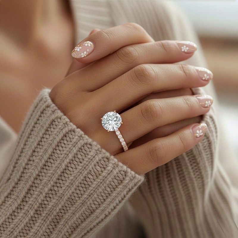  diamond Ring 14k Rose Gold