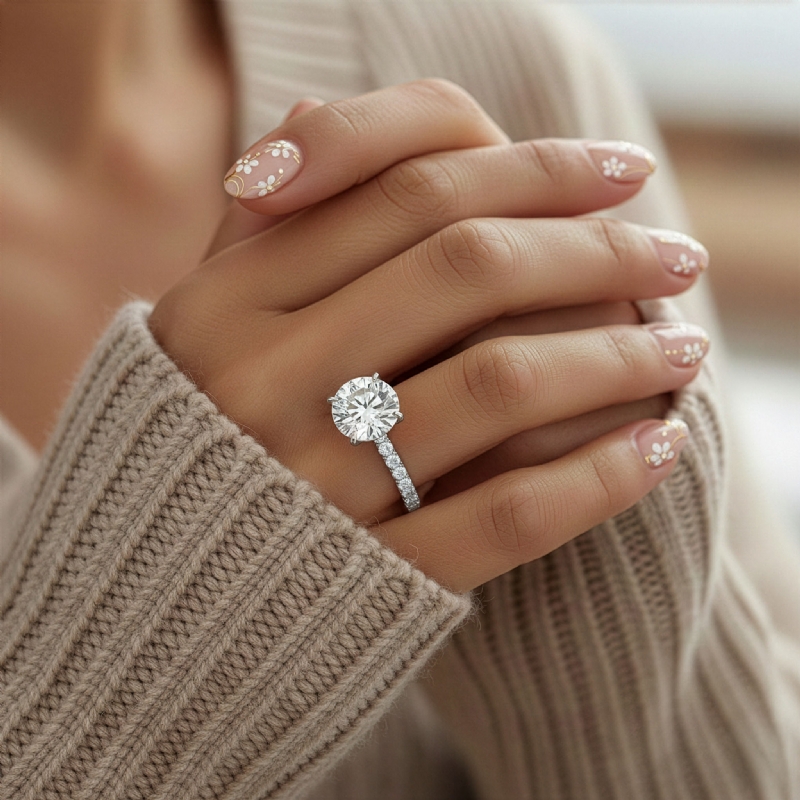  diamond Ring 14k Gold White