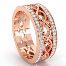 Infinity Center Diamond Eternity Men's Wedding Band in 14k Rose Gold  (1Ct. tw.)