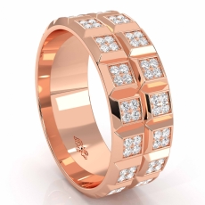 Classic Style Quad Diamond Eternity Men's Wedding Band 14k Rose Gold  (1.3Ct. tw.)
