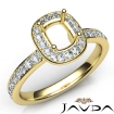 Diamond Engagement Halo Pave Setting Cushion Semi Mount Ring 18k Yellow Gold 0.37Ct - javda.com 