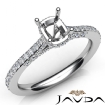 Diamond Engagement Pave Setting Platinum 950 Cushion Semi Mount Ring 0.52Ct - javda.com 