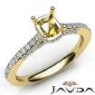 Diamond Engagement Pave Setting Gold Y18k Cushion Semi Mount Ring 0.52Ct