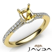 Diamond Engagement Pave Setting 18k Yellow Gold Cushion Semi Mount Ring 0.52Ct - javda.com 