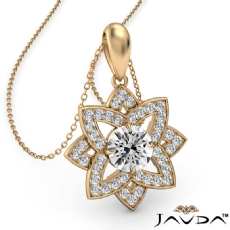 Snowflake Diamond Pendant Necklace In 14k Gold Yellow 18 Inch Chain  (0.67Ct. tw.)