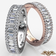 Women's Baguette Round Diamond Eternity Channel Set Wedding Band 14k Rose Gold (2.2Ct. tw.)