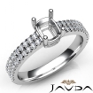 U Cut Prong Setting Diamond Engagement Cushion Semi Mount Ring Platinum 950 0.3Ct - javda.com 