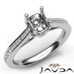 Channel Setting Diamond Engagement Cushion Semi Mount Ring 18k White Gold 0.2Ct - javda.com 