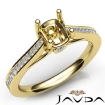 Channel Setting Diamond Engagement Cushion Semi Mount Ring 14k Yellow Gold 0.2Ct - javda.com 