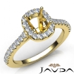 Diamond Engagement Cushion SemiMount Shared Prong Setting Ring 14k Yellow Gold 0.35Ct - javda.com 