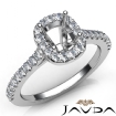 Diamond Engagement Cushion SemiMount Shared Prong Setting Ring Platinum 950 0.8Ct - javda.com 