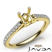 Double Prong Setting Diamond Engagement Cushion SemiMount Ring 14k Yellow Gold 0.25Ct - javda.com 