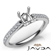 Double Prong Setting Diamond Engagement Cushion SemiMount Ring Platinum 950 0.25Ct - javda.com 
