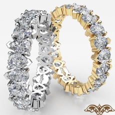 Pear Diamond Prong Set Eternity Women's Wedding Band Ring 14k White Gold 5.5Ct