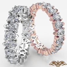 Pear Diamond Prong Set Eternity Women's Wedding Band Ring 14k Rose Gold  (5.5Ct. tw.)