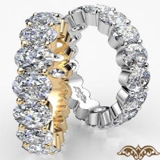 Oval Diamond Eternity Women's Wedding Band Engagemet Ring 14k White Gold 4.15Ct