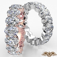 Oval Diamond Eternity Women's Wedding Band Engagemet Ring 14k Rose Gold  (4.15Ct. tw.)